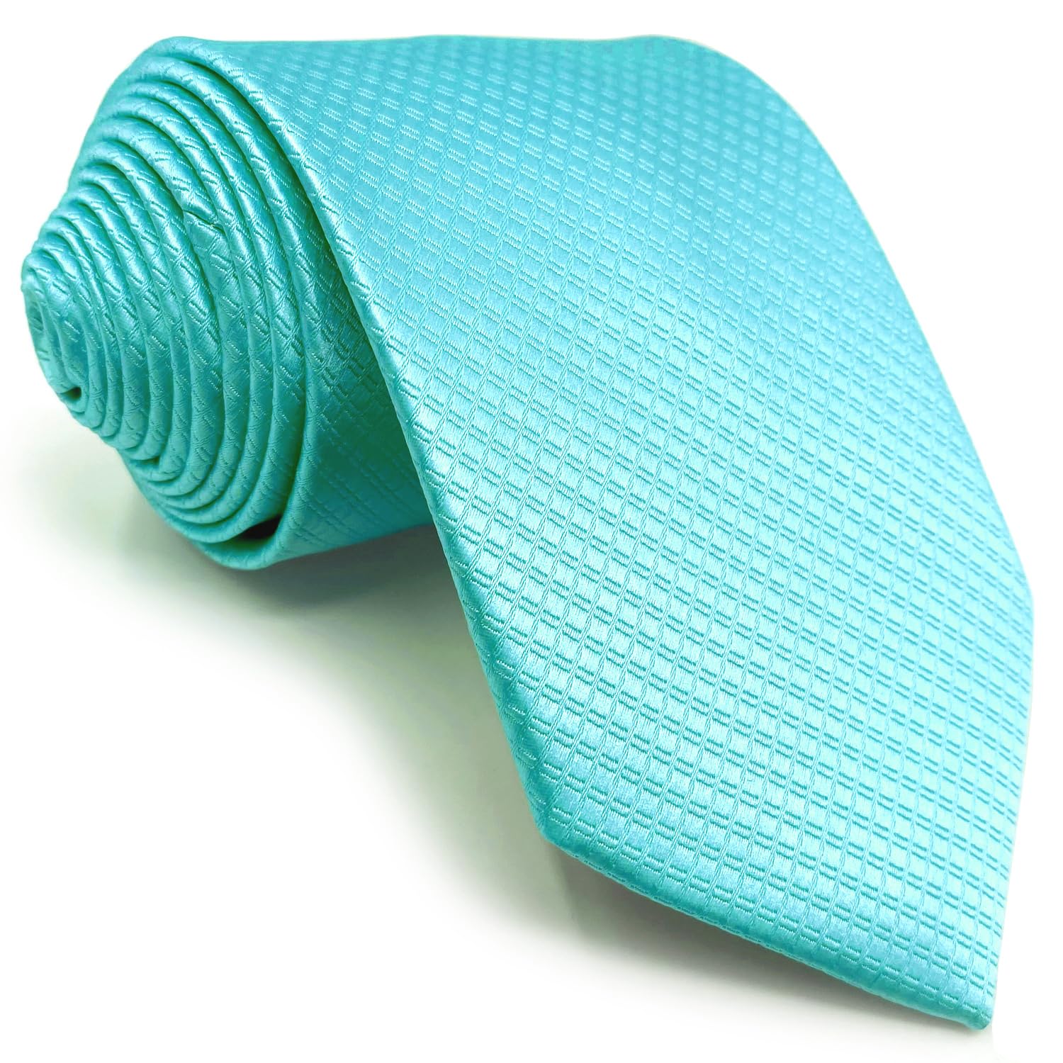SHLAX&WING Necktie, Plain, Aqua Indigo Silk