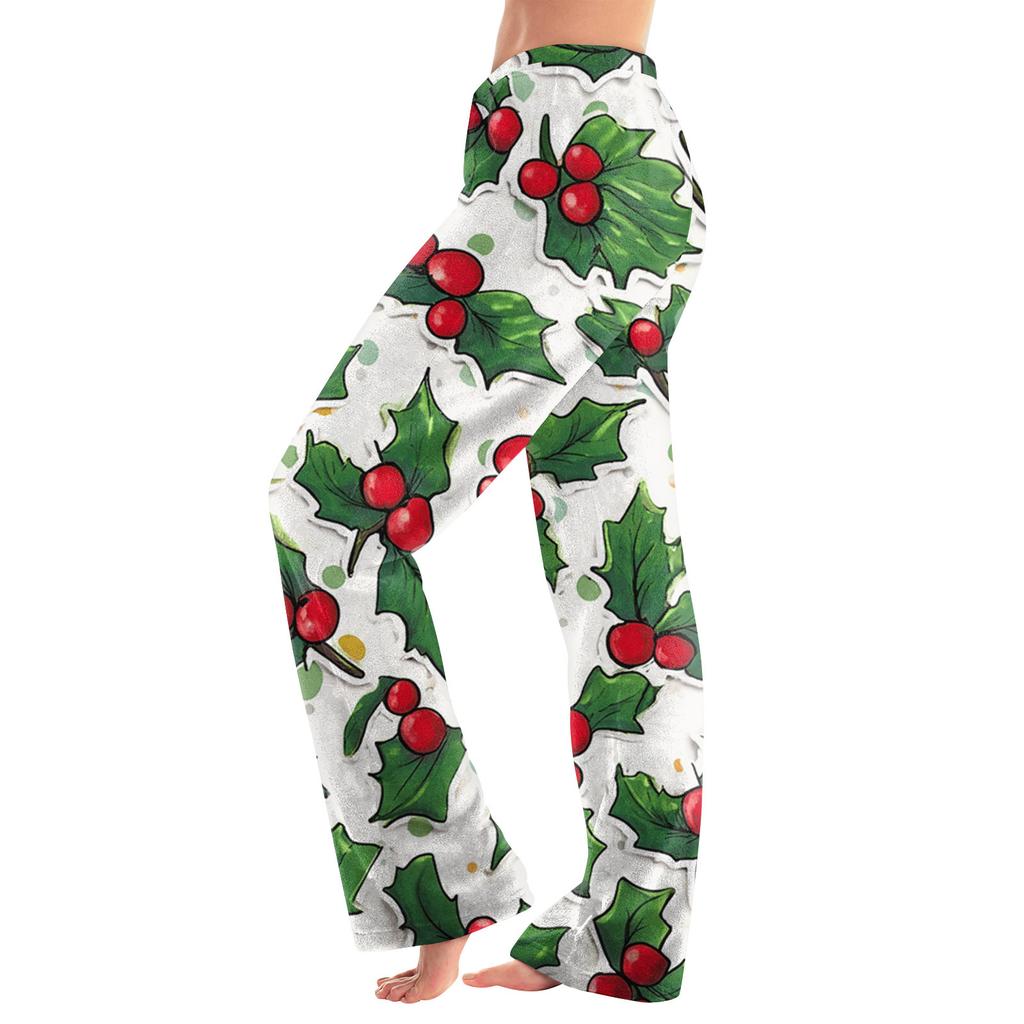 Women  Winter Plaid Pants Full Length Long Trousers Sports Pants