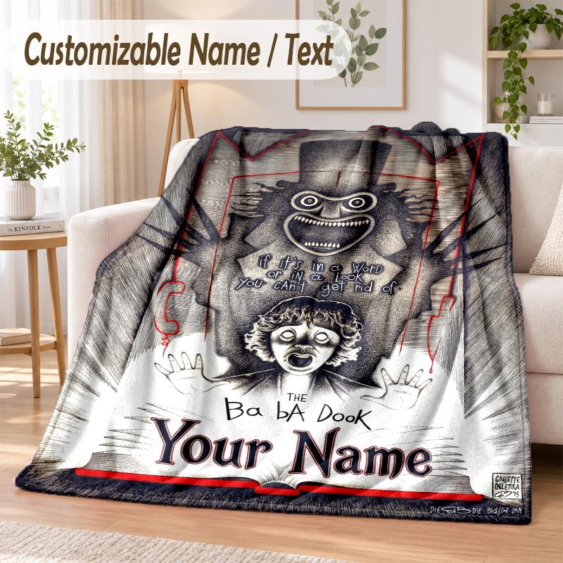 The Babadook Custom Name Flannel Throw Blanket Soft Warm for Sofa Bed Indoor Home Use