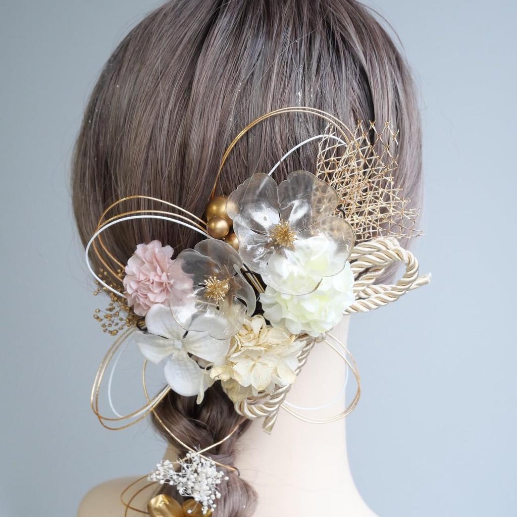 [Lomeri] Artificial Flower Hair Ornament for Coming-of-Age Ceremony, Graduation Ceremony, Furisode Kimono, Wedding, and Traditional Japanese Attire