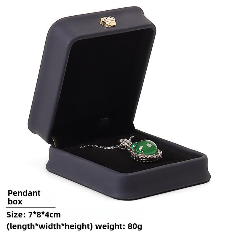 

Круглая Корона Пряжка Кольцо Ожерелье Хранение Ювелирных Изделий Дисплей Коробка Dark Blue Pendant Box