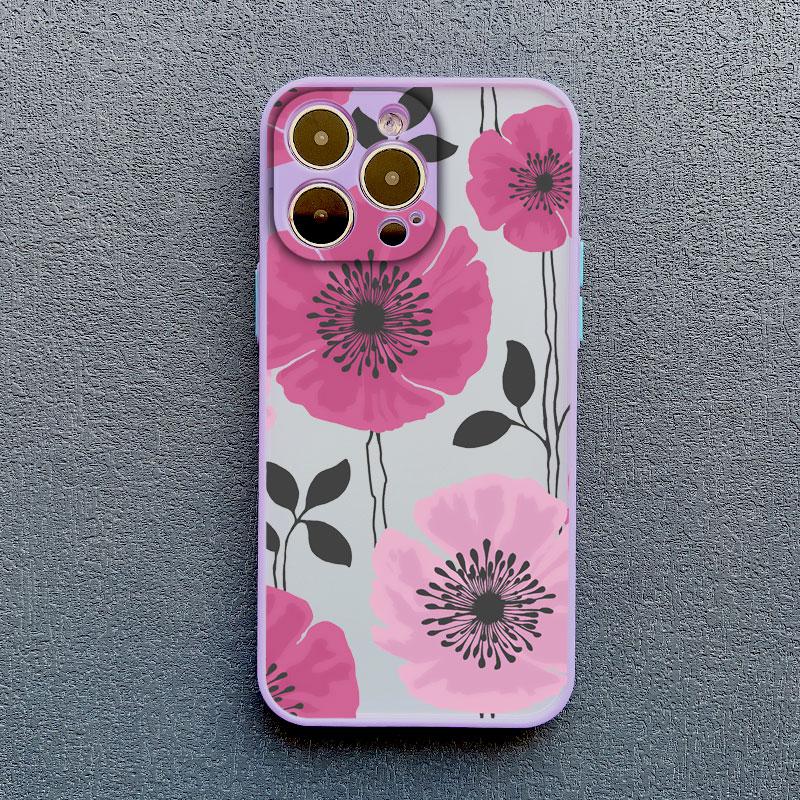 INS Painting Flower Phone Cases For iPhone 11 Case iPhone 17 16 13 12 15 14 Pro Max Mini 14 15 16 Plus XS X XR Shockproof Covers