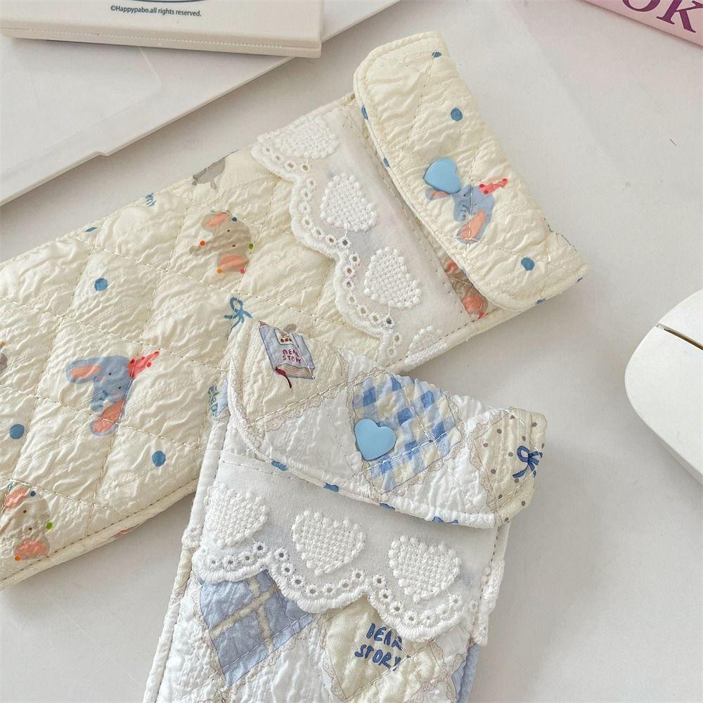 Sweet Cute Pencil Case Korean Style Lovely Eyeglasses Case Lightweight Lipstick Bag Girls
