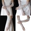 Stretchable Lace Adorned Wedding Arm Cover Fingerless Gloves For Vintage Parties And Receptions