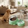 Plastic 2 In 1 Cat Food Dispenser Large Capacity Leak-proof Pet Food Bowl Neck Protection Detachable Automatic Pet Feeder