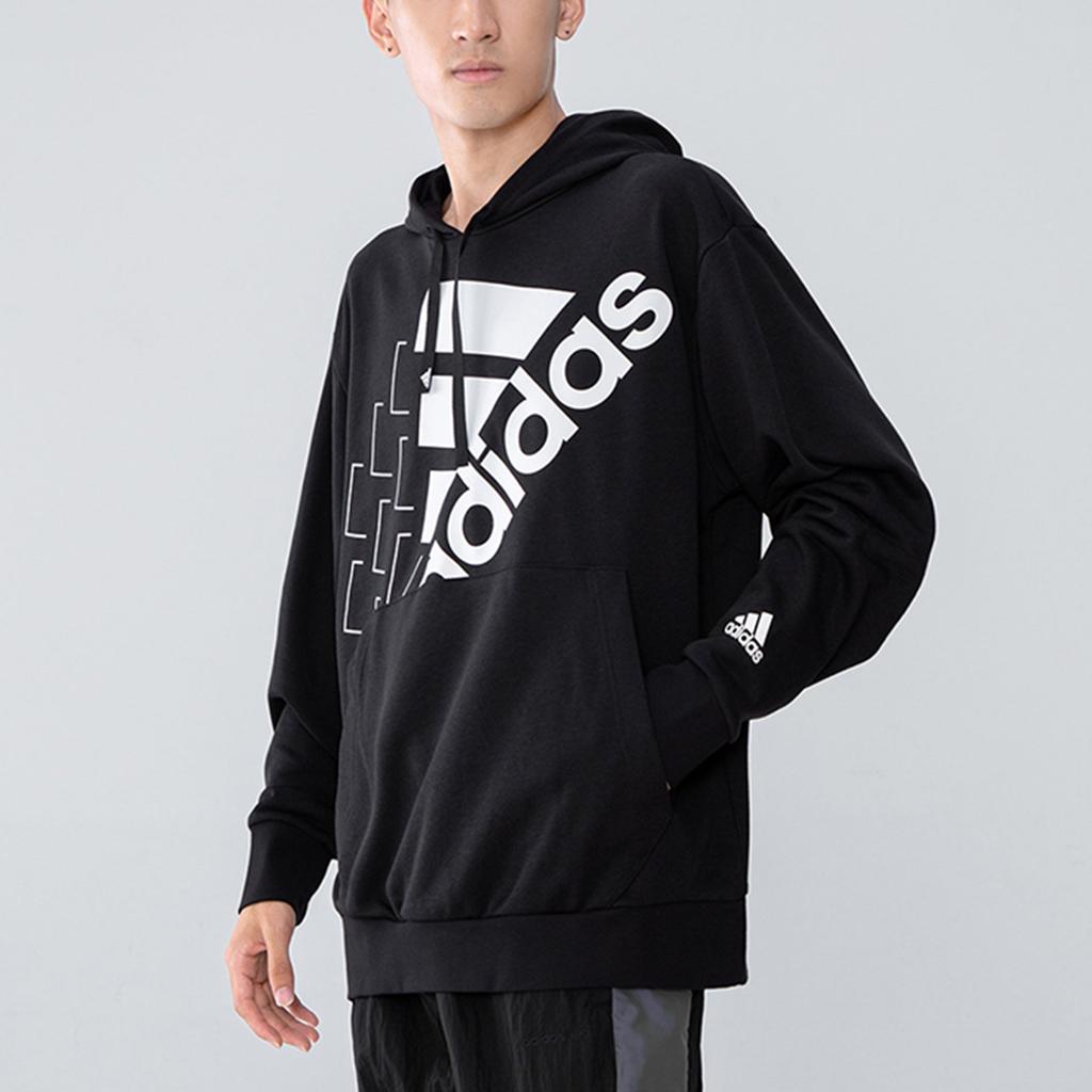 Adidas Sport-Hoodie mit großem Logo für Herren, Oberteile, Schwarz GS8747