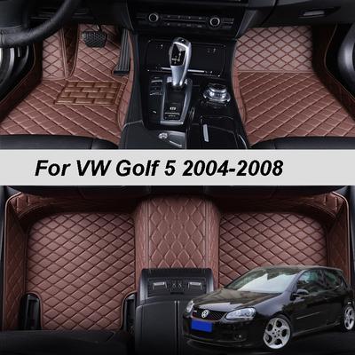 Egyedi bőr autó padlószőnyegek VW Volkswagen Golf 5 MK5 2004 2005 2006 2007 szőnyegek szőnyegek lábpárnákhoz