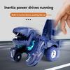 Transformable Dinosaur Car Toy 2-in-1 Automatic Dinosaur Transformer with Red Blue Wheels, Manual Operation,Durable ABS Material,Perfect for Christmas