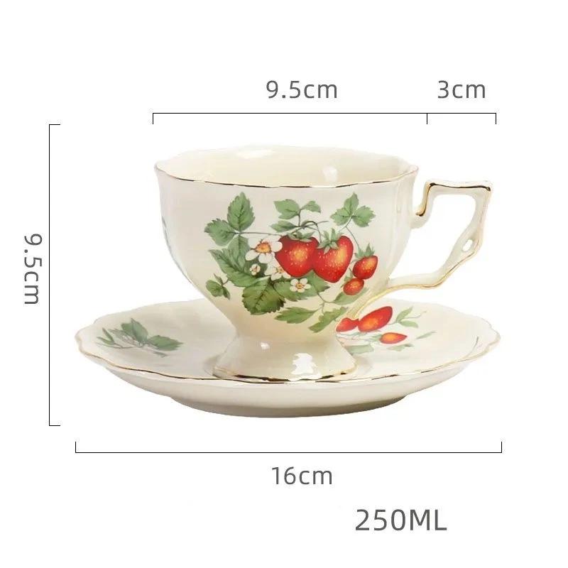 Vintage European Ceramic Coffee Cup & Saucer Set with Gold Rim – Retro Tea Set for Gift or Home Decor