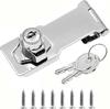 Padlock with Latch - AIMOONSA - 3 Inch - Zinc Alloy - Silver - Hidden Screws