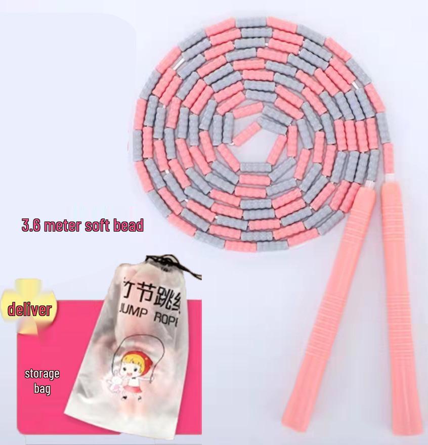Adjustable Beaded Bamboo Jump Rope for Students - 5m, 7m, 10m Multi-Person Fancy Rope