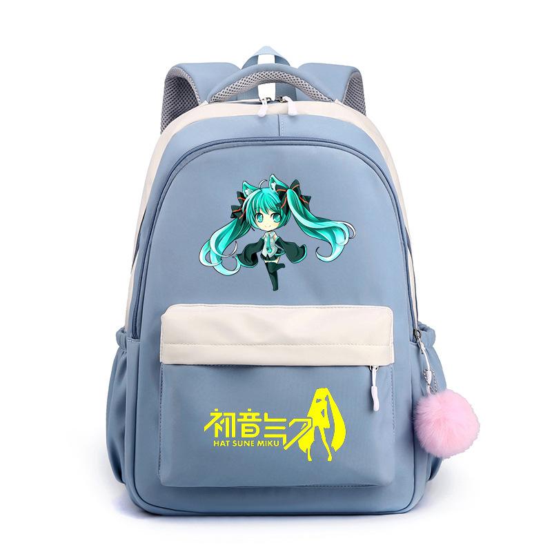 Anime Peripheral Hatsune Future School Bag Backpack Cartoon Backpack Candy Color Large Capacity Student School Bag Stationery