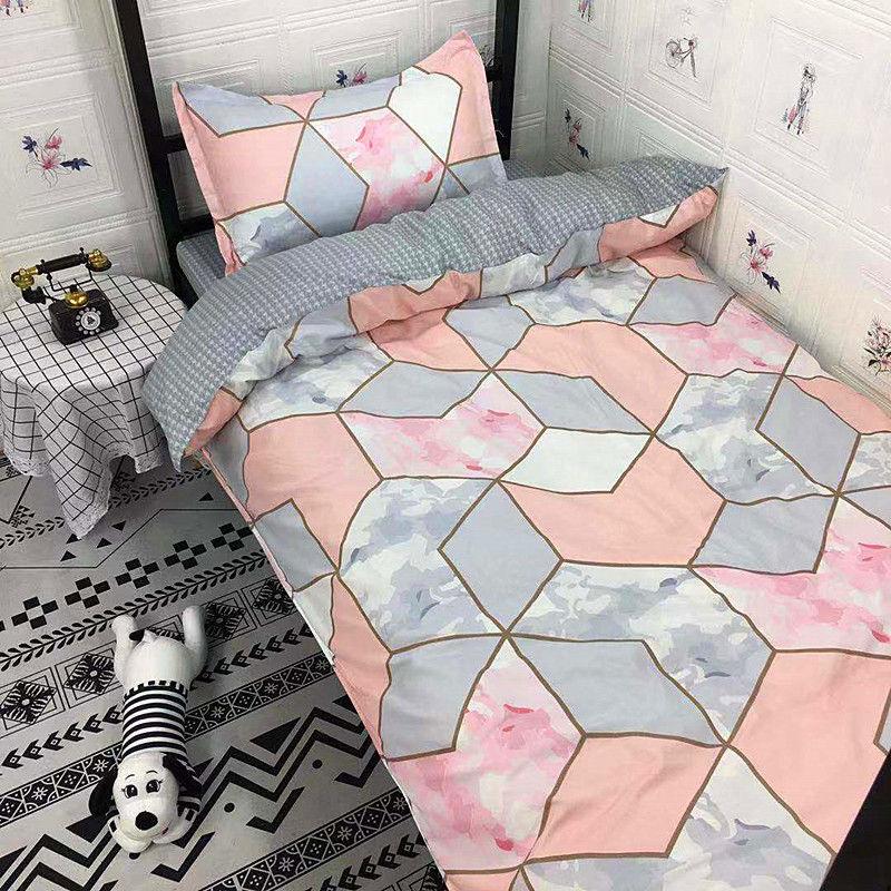Nordic Simple Bed Three-piece Quilt Cover Bed Sheet Pillowcase Home Bedding Set Cool Style