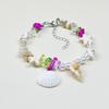 Handmade Seashell & Crushed Stone Bracelet with Lobster Clasp - Perfect Summer Travel Souvenir