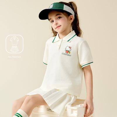 Hellokitty Mädchen Sommeranzug 2025 Neu Schnelltrocknende Sommerkleidung Kinder Sportbekleidung Mädchen Sommer Zweiteiliges Set