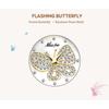 Butterfly Rhinestone Quartz Watch For Women Round Full Diamond Bezel Shell Dial Luxury Alloy Bracelet Elegant Party Waterproof Wristwatch