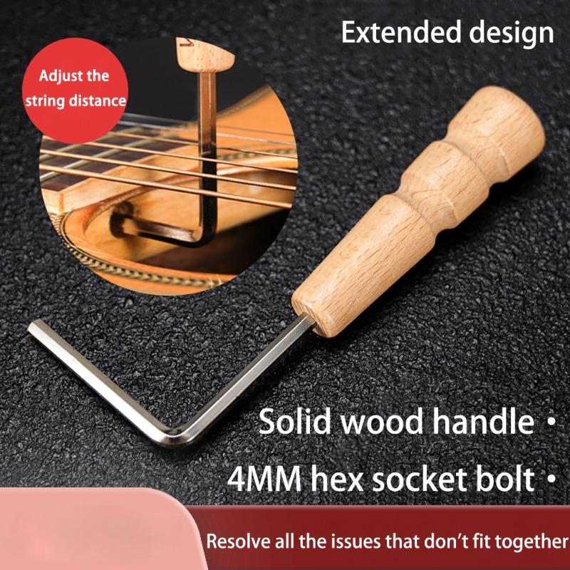 Light Weight Guitar Adjustment Wrench With Nonslip Wood Grip Guitar Maintenance Tool For Quick String Adjustments