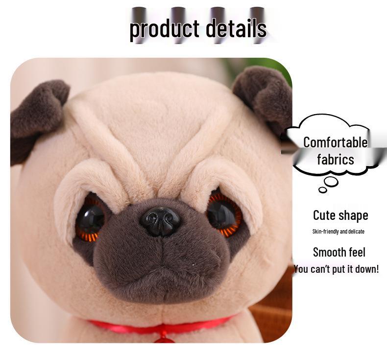 Handmade Plush Pug Dog Doll for Kids