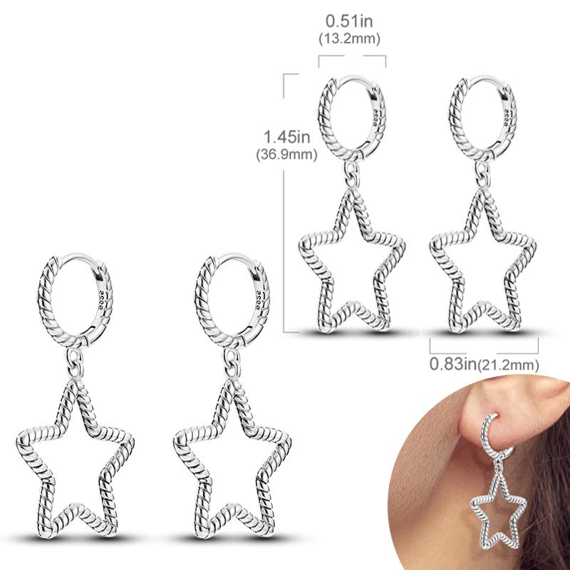 New Women Earrings Original 925 Silver Hoop Earrings Engagement Wedding Birthday Drop Earring Women Jewelry Gifts