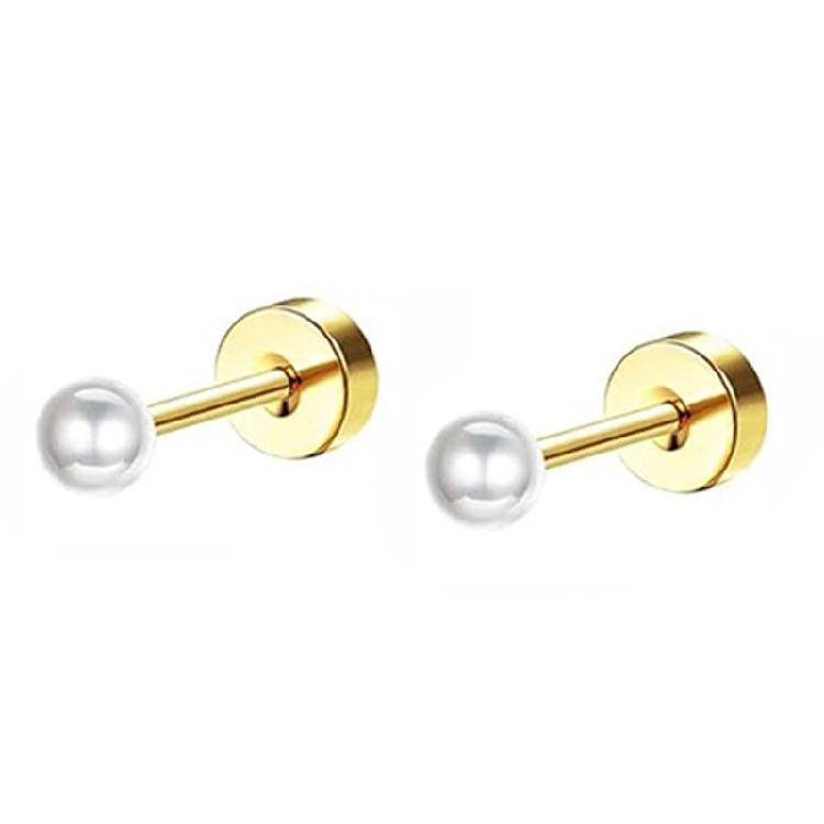 Stainless Steel Threaded Ear Studs For Piercing Fade Resistant Material Easy Maintenance Secure Fit Day Night Wear