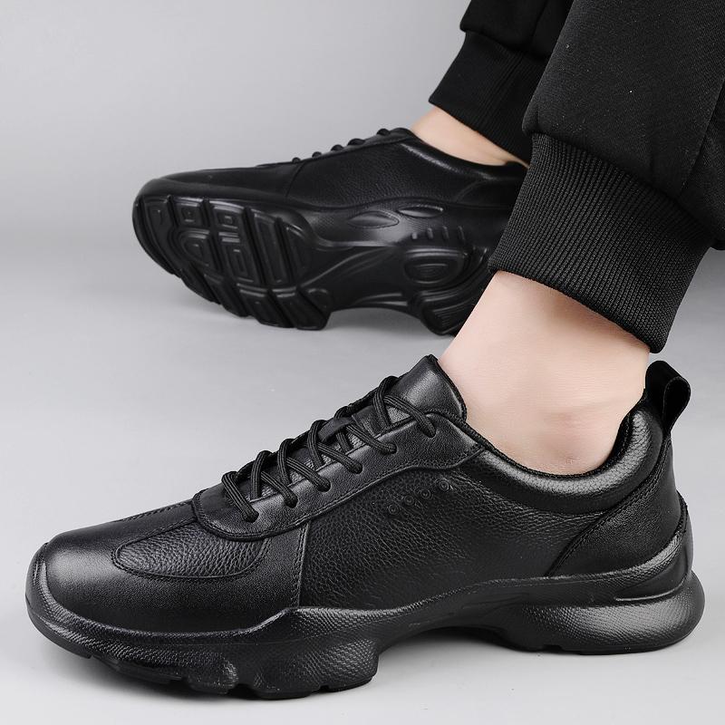 Fashion Men's Genuine Leather Sports Shoes Breathable Walking Sneakers Men Comfortable Outdoor Training Shoes All-match Men Casual Shoes