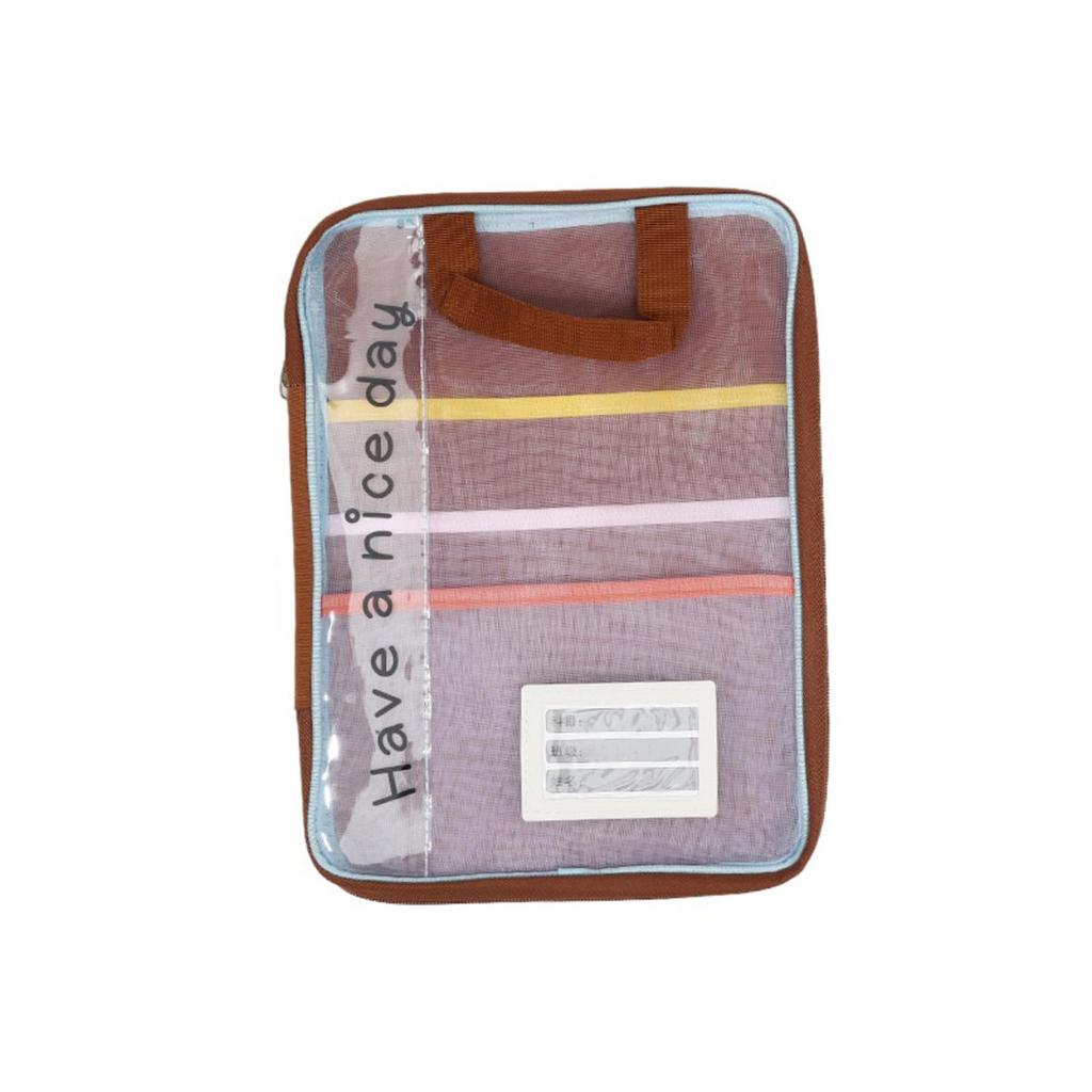 Large Capacity Waterproof Handheld Study Bag Elementary School Subject Test Paper Storage Bag Transparent Exam Pouch