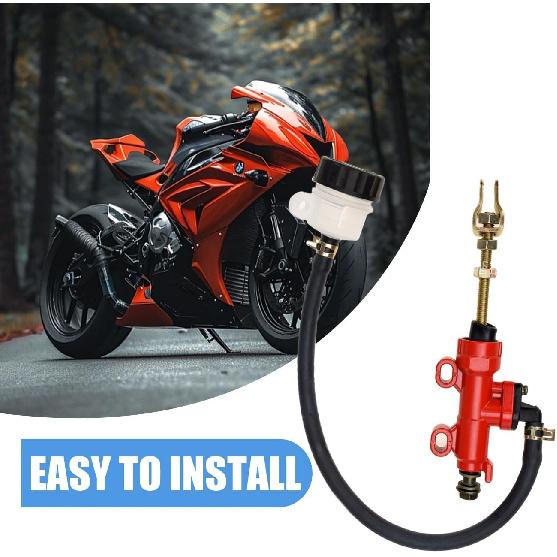 Bakre bromshuvudcylinderpump med behållare Kompatibel med Suzuki GSXR 600 750 1000 1100 GSX1300R RF600 RF900 SV650 SV1000 GC150/200 (röd)