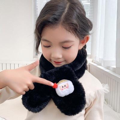 Children's Cute Cartoon Plush Neck Gaiter - Imitation Rabbit Fur, Warm and Versatile for Autumn and Winter