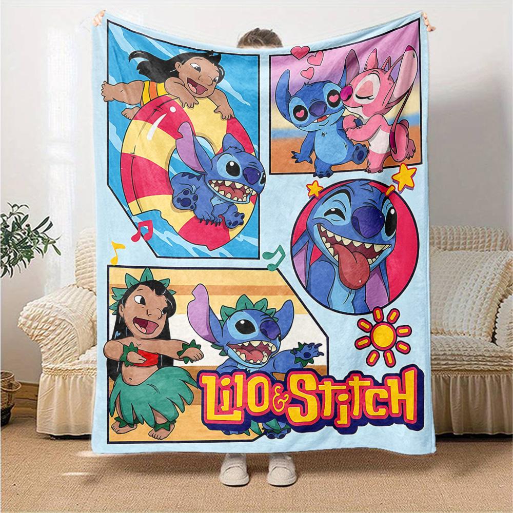 Lilo Stitch Adventure Flannel Blanket Super Soft Warm Cozy Blanket For Sofa Bed Office Travel Allseason Home Decor Gift