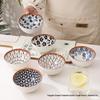 Japanese Style Underglaze Porcelain Rice Bowl Set - Microwaveable Ceramic Tableware for Households & Gifts