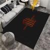 Fashionable Rug with Red Graphic On Black Background Suitable for Use As an Anti-slip Game Mat for Living Room and Bedroom Sofas