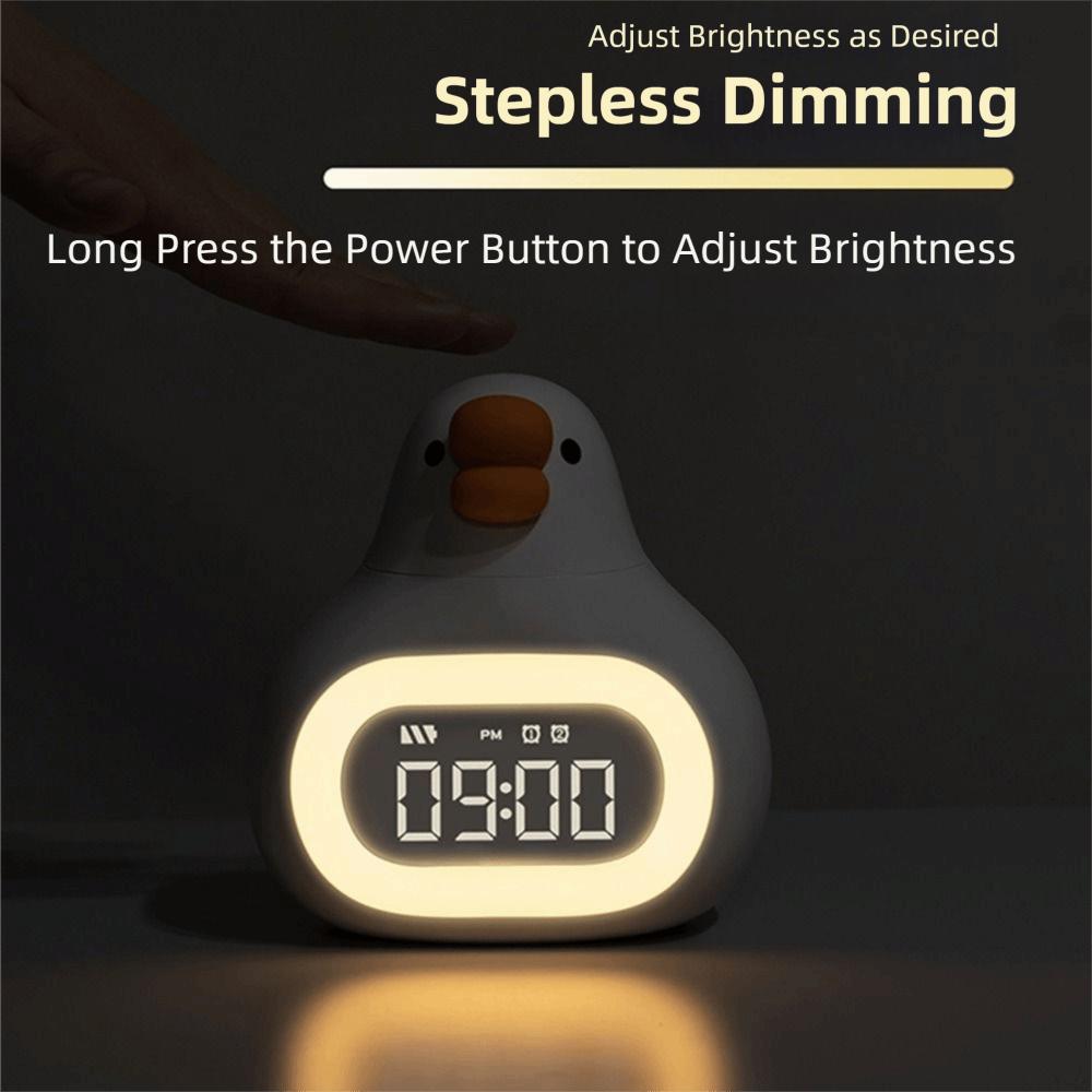 Touch Control Big Goose Alarm Clock Creative Cute Bedside Clock  Children's Wake-Up