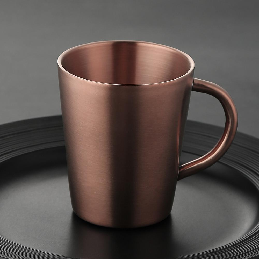 Caneca de Cerveja de Aço Inoxidável 304 Copo de Água Parede Dupla Anti Escaldante Caneca de Café 300ML Portátil Copo de Chá para Viagem Copo para Bebida de Café