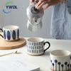 YWDL 450ML Nordic Ceramic Cup Coffee Milk Mug with Handle Retro Large Capacity Japanese Breakfast Oatmeal Cup Gift Dropshipping
