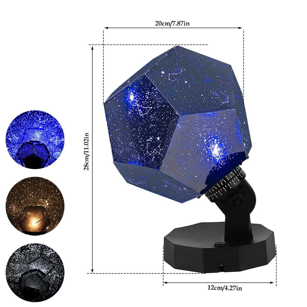 Star Projector Galaxy Lamp Starry Sky Night Light 360° Rotating Rechargeable 3-Color Star Sky Light Projector Bedside Light Gift