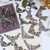 Journamm 96Pcs/4pack Vintage Corner Decoration Sticker Paper Material for Scrapbooking Junk Journal Diary Collage Decor Supplies