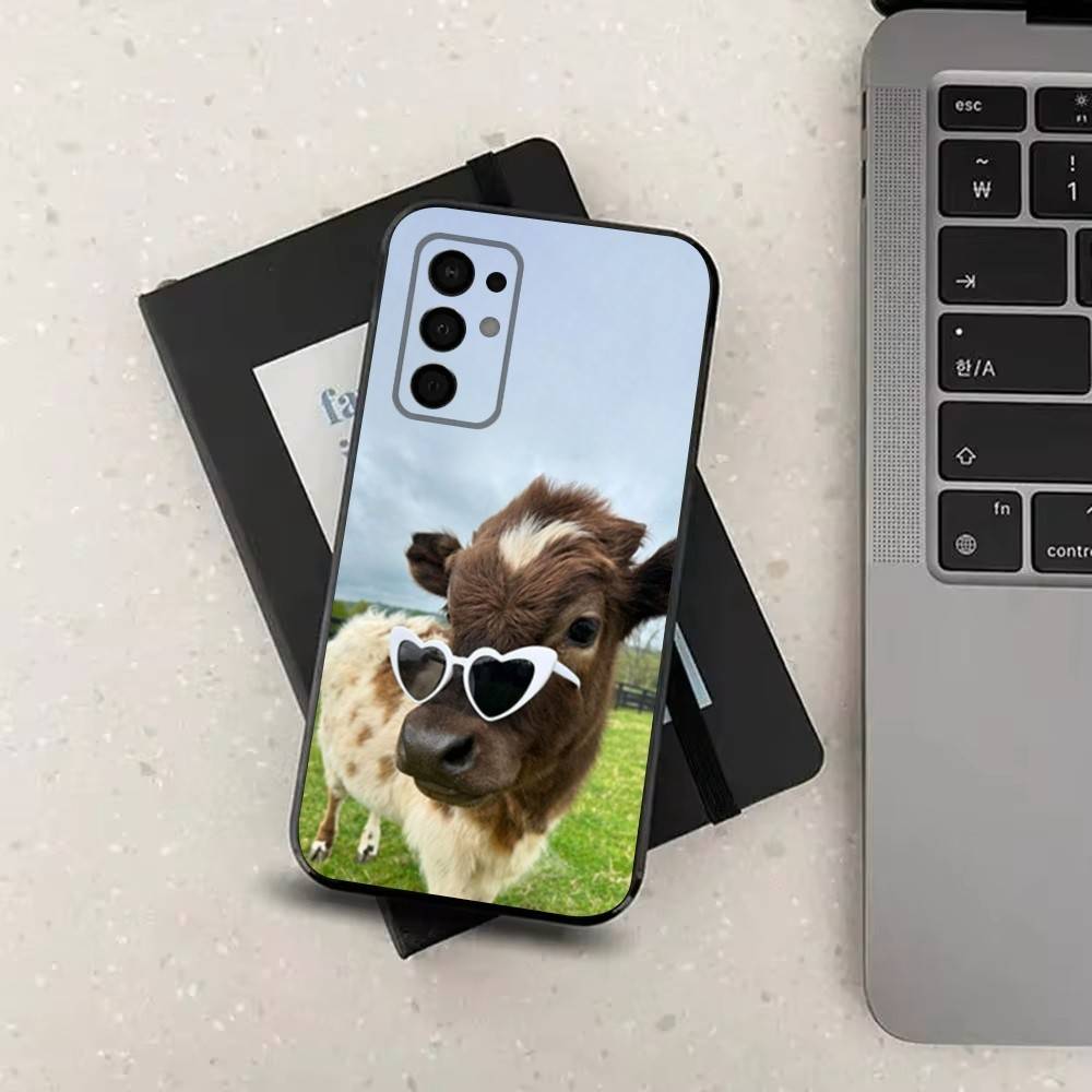 Animal Cute Dairy Cow Phone Case For Samsung Galaxy A73,31,32,72,41,J7,8,9,53,52,71,22,Note Soft Black Silicone Cover