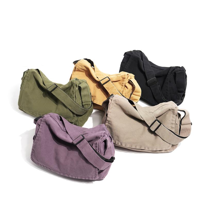Canvas Bag Unisex Crossbody Bag Student Class Shoulder Messenger Bag
