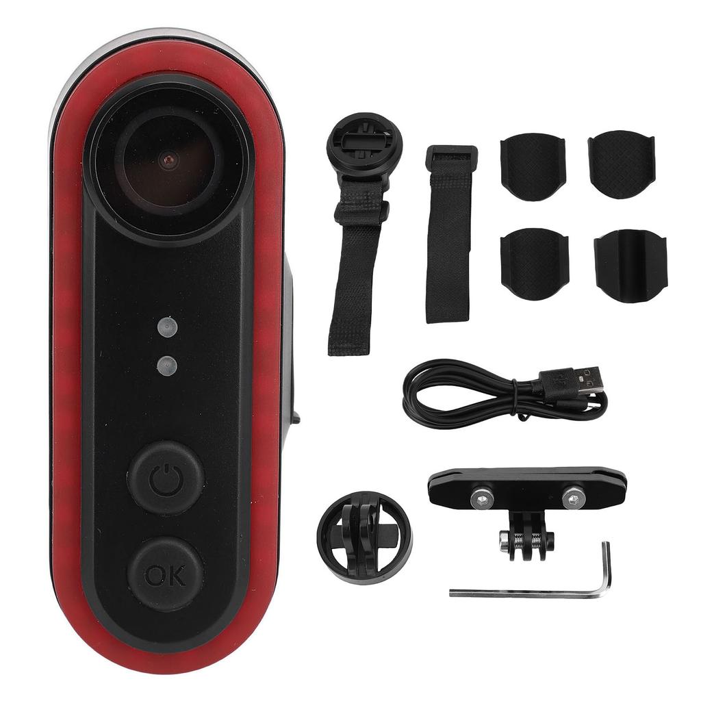 Bike Camera with Tail Light 1080P HD Bike Dash Cam 150 Degrees Wide View Sports Action Camera Bike Video Camera for