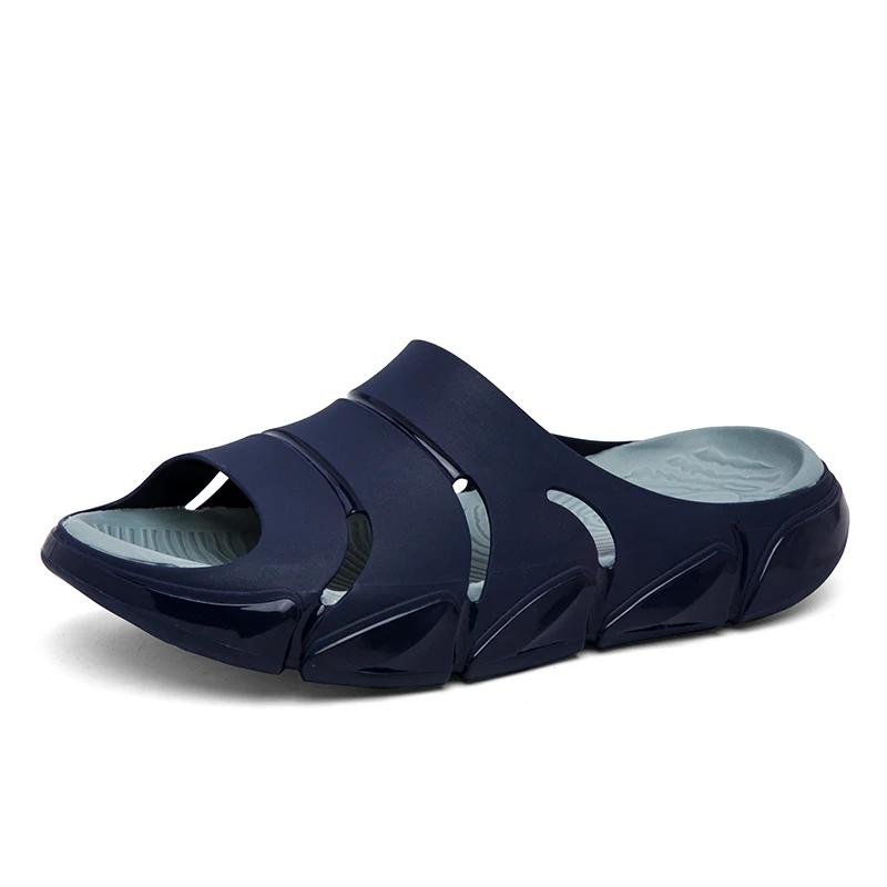 

Мужские тапочки, летние сандалии для мужчин, повседневные пляжные тапочки на толстой подошве, мужские нескользящие уличные светящиеся плоские домашние сандалии Hombre 40 синий