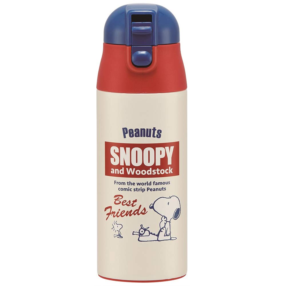 Skater Mug Bottle, 360ml, Insulated Stainless Steel Water Bottle, Snoopy Retro Label, Peanuts SDPC4