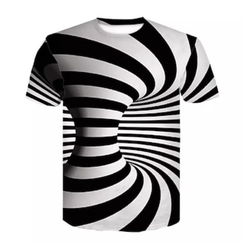 Men's Graphic Geometric 3D Shirt T Shirt Short Sleeve T shirt Round Neck Shirt Causal A B C Summer Clothing Apparel Normal S M L XL XXL 3XL 4XL