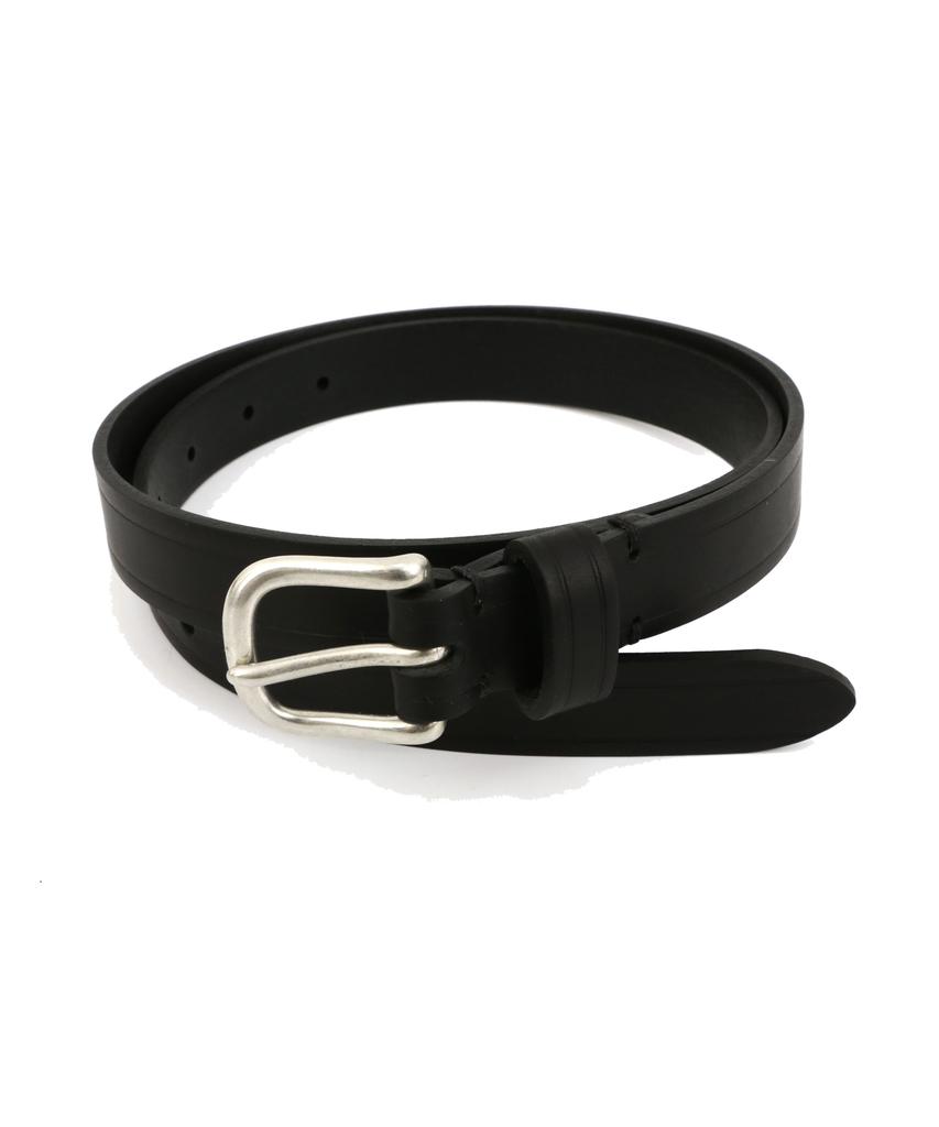 FALL BREAK Heel Bar Leather Belt Black