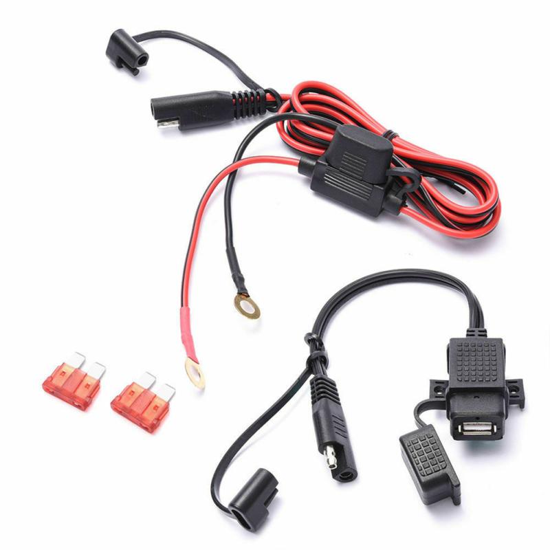 1 Set Motorcycle SAE To USB Charger Adapter 12-24v Mobile Phone Quick Interface Charging Converter
