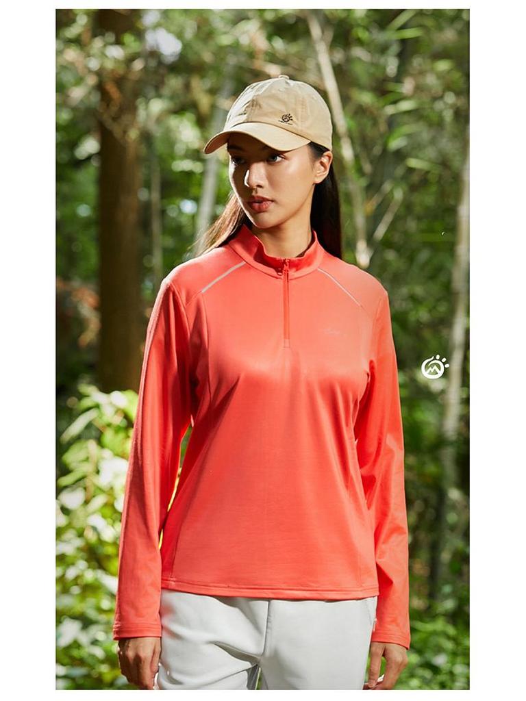 YX-2023 Autumn/Winter Quick-Dry Couple's Stand Collar Long-Sleeve T-Shirt with Thin Fleece - High Elasticity Men's Style