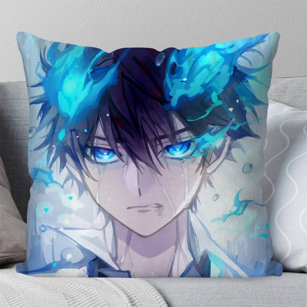 Аниме Наволочка Синий Экзорцист Квадратная Подушка Спальня Диван Досуг Комфортная Подушка Авто Гостиная Домашнее Украшение 16x16Inch