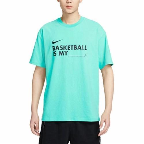 Nike Letter Print American Style Loose Fit Short Sleeve T-Shirt for Men in Green