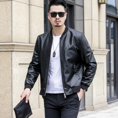 Casaco Fino de Couro Masculino Sob Medida para Primavera e Outono Couro Rachado Nova Jaqueta Masculina Moda Juventude Jaqueta Casual