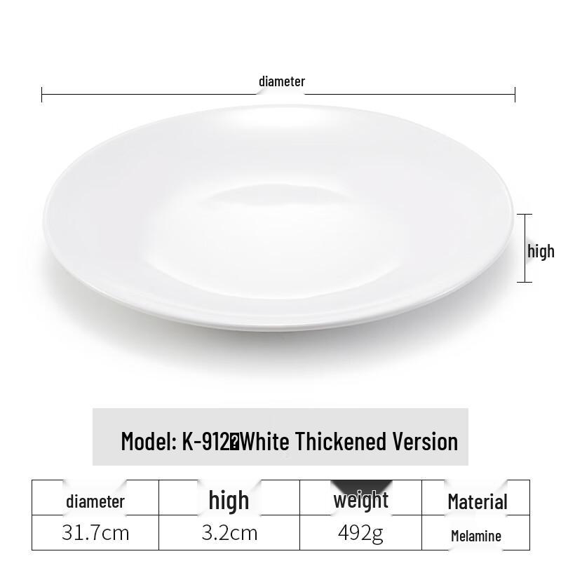 Sweet & Elegant Melamine Round Shallow Plate - 5-Pack