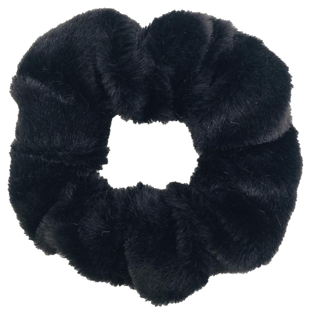 6pc Hair Scrunchies Furry Elastic Band Women Girl Ponytail Holder Rubber Ties Accessories Plush Faux Fur Soft Chiffon Headband
